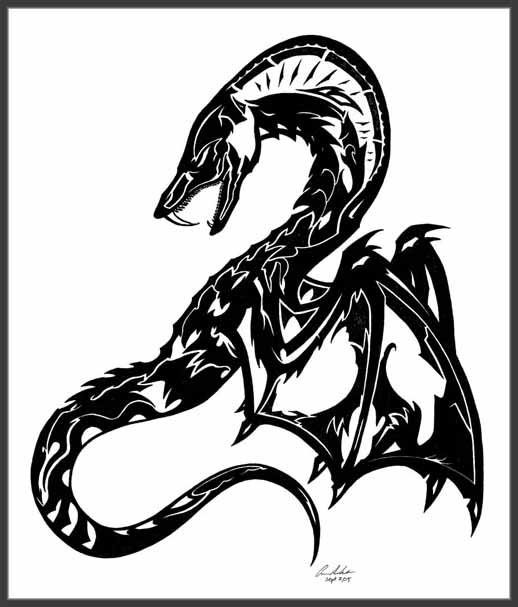 King Cobra - Snake Tattoo Winged Serpent Tattoo by ~Dusky-Hawk on deviantART