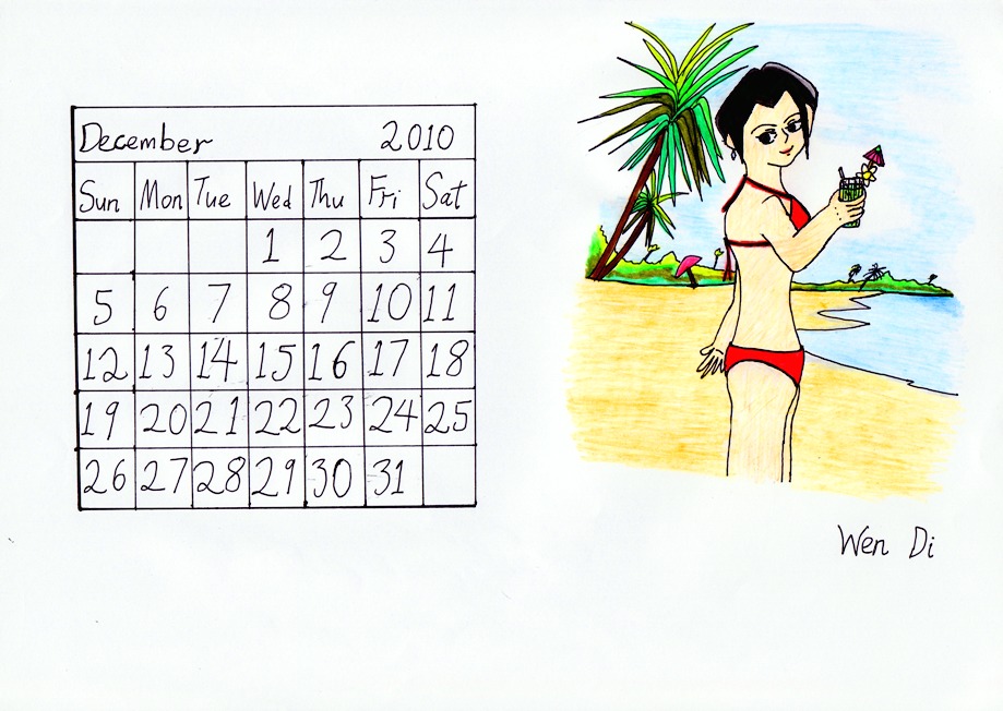 december calendar 2010. Big December 2010 Calendar