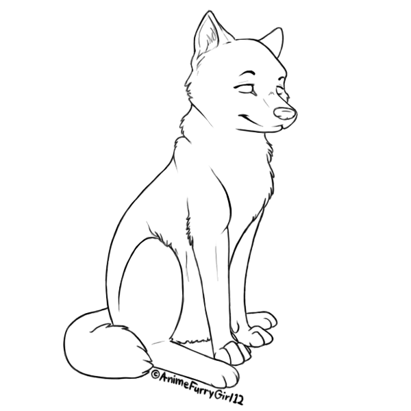 anime wolf coloring pages