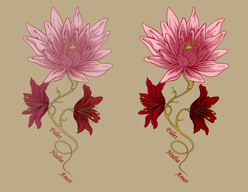 Fides,Nadia,Amor | Flower Tattoo