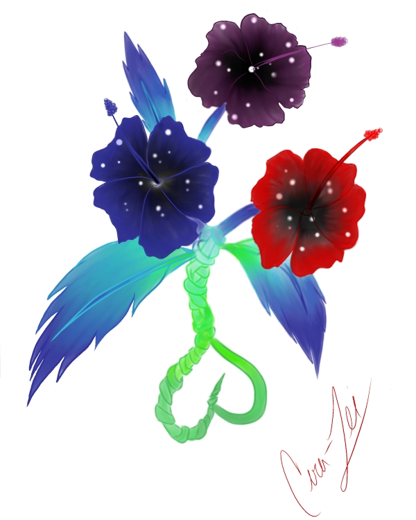 Florescent Hibiscus Tattoo by ~Kingdom-hearts-ink on deviantART