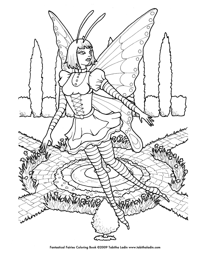 fairies gothic coloring pages - photo #15