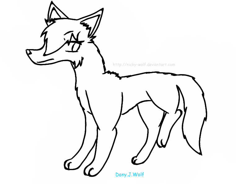 anime wolf lineart. Wolf Lineart by ~Nicky-Wolf on