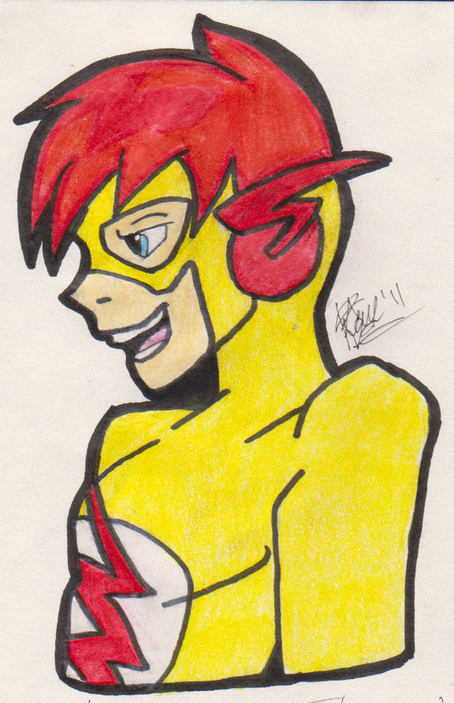 My First Kid FLash Drawing by chibired13 on DeviantArt