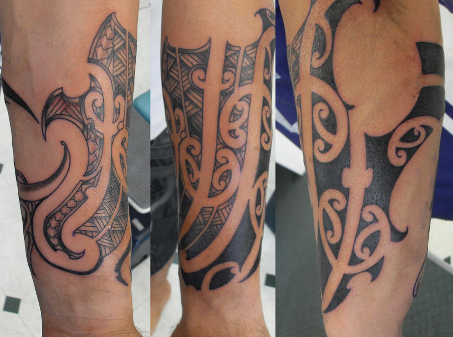 maori arm tattoos. maori arm tattoo by