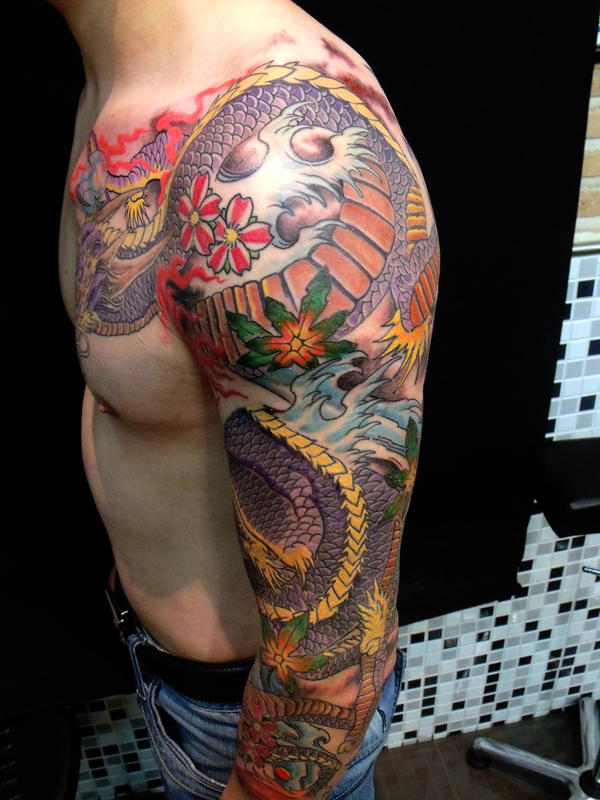 dragon tattoo side by
