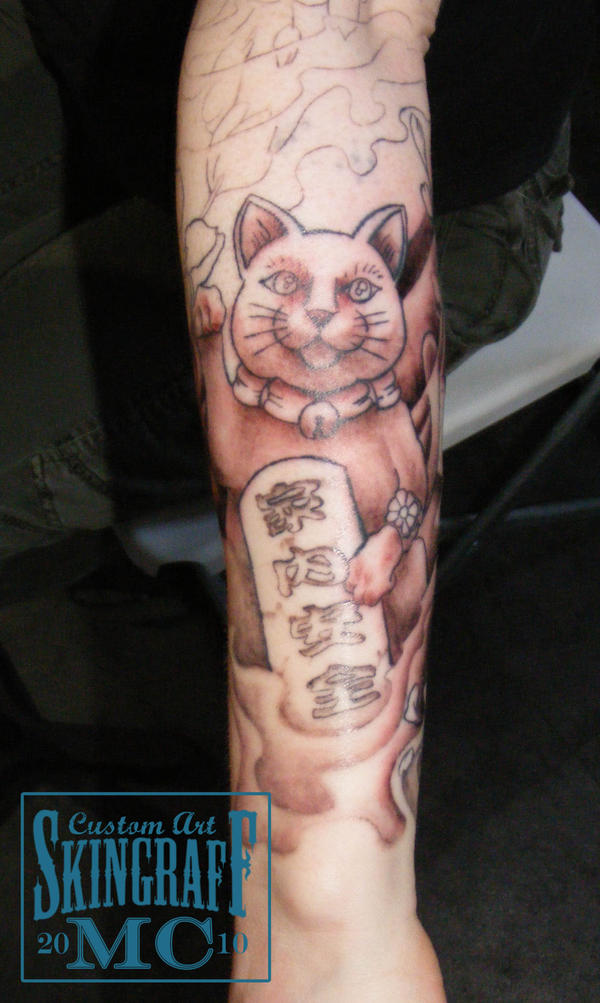 Oriental Cat Hanya Sleeve 1 - sleeve tattoo
