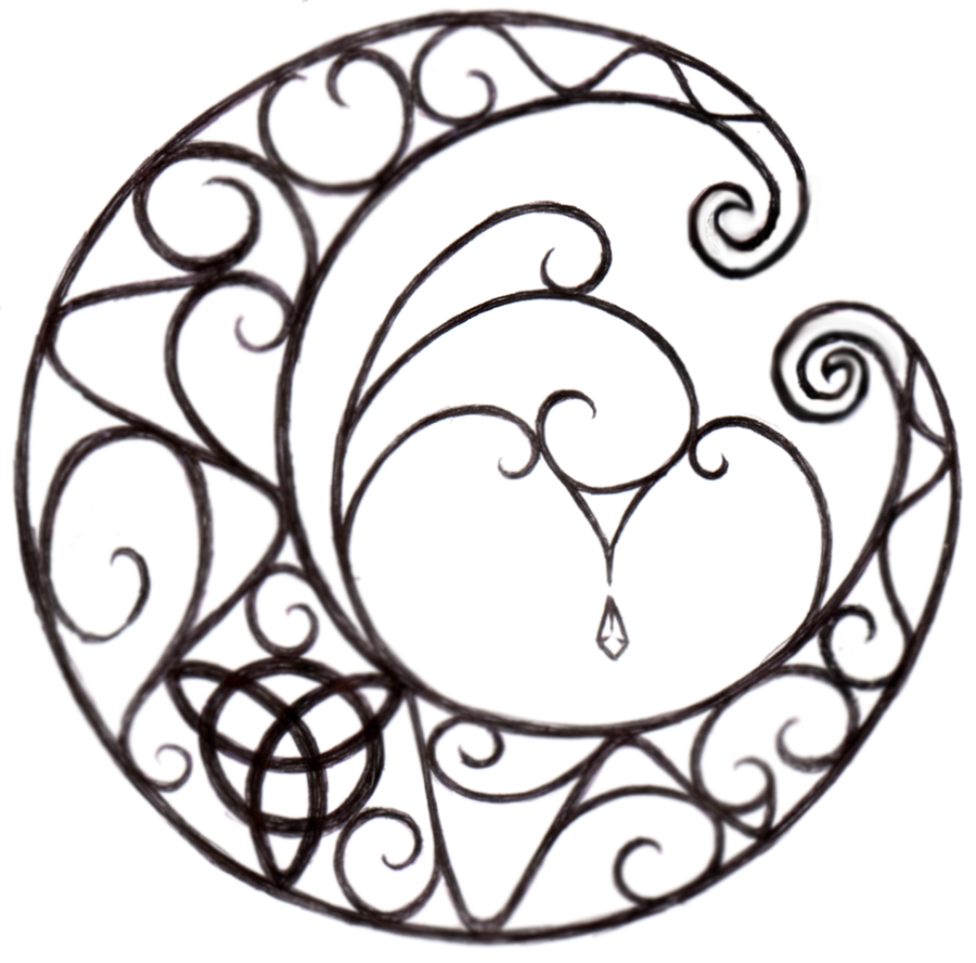 Wiccan Moon Tattoo Design by