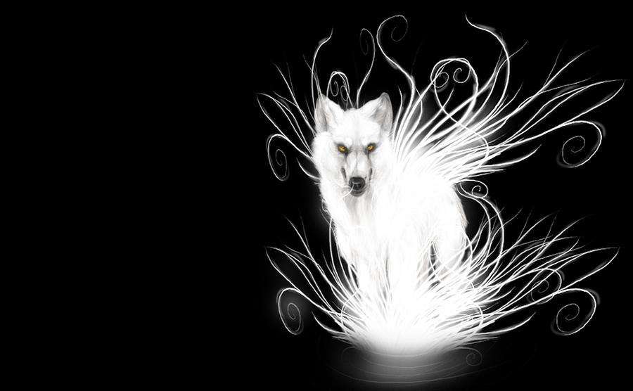 wolf wallpaper. Glowing Wolf - wallpaper by