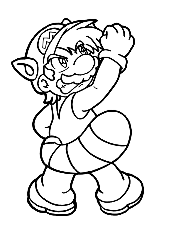 raccoon mario coloring pages - photo #1