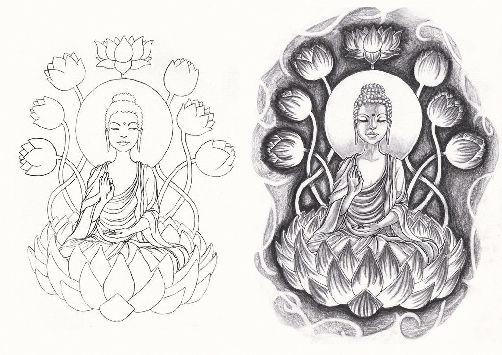 Buddha Tattoo Commission | Flower Tattoo