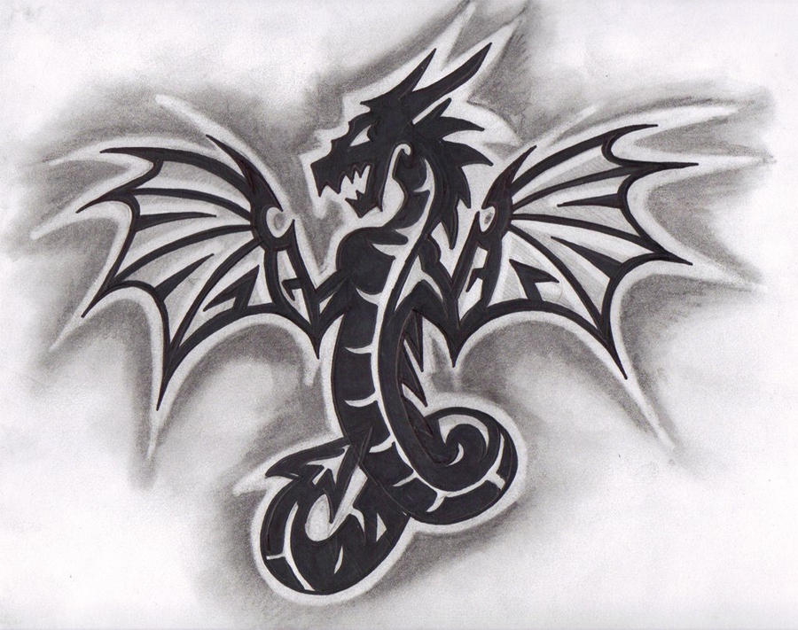 Dragon Tribal Tattoo Design by