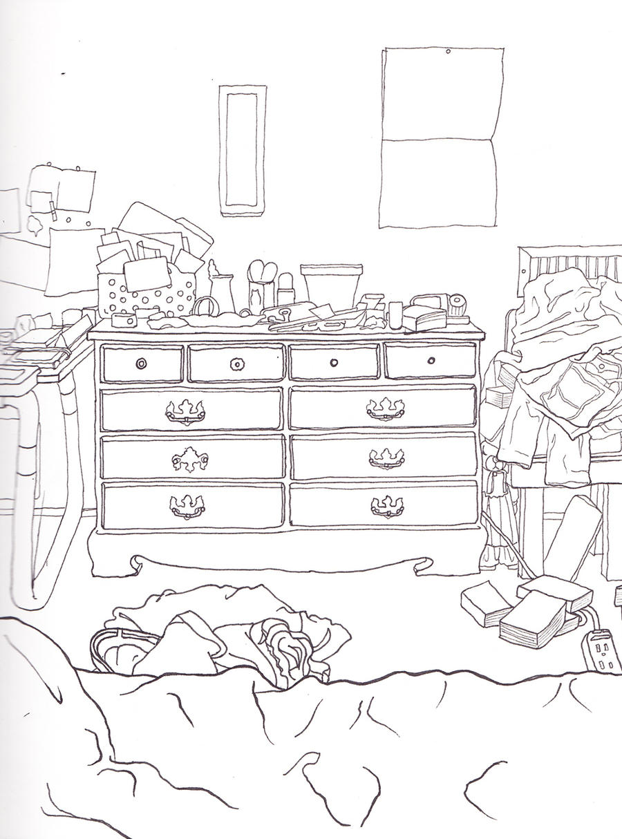 Messy Bedroom Sketch by Manden on DeviantArt