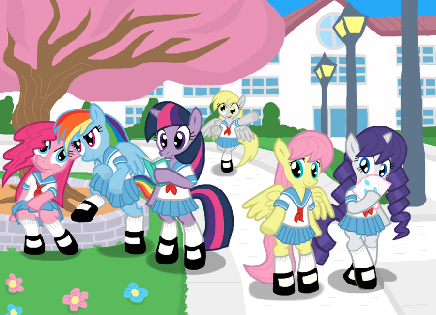 Animu high school pony girls by Shutterflye on deviantART