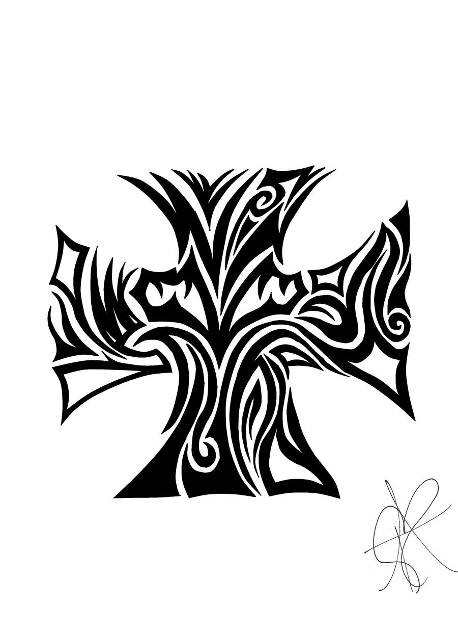 Iron Cross Tribal Tattoo by