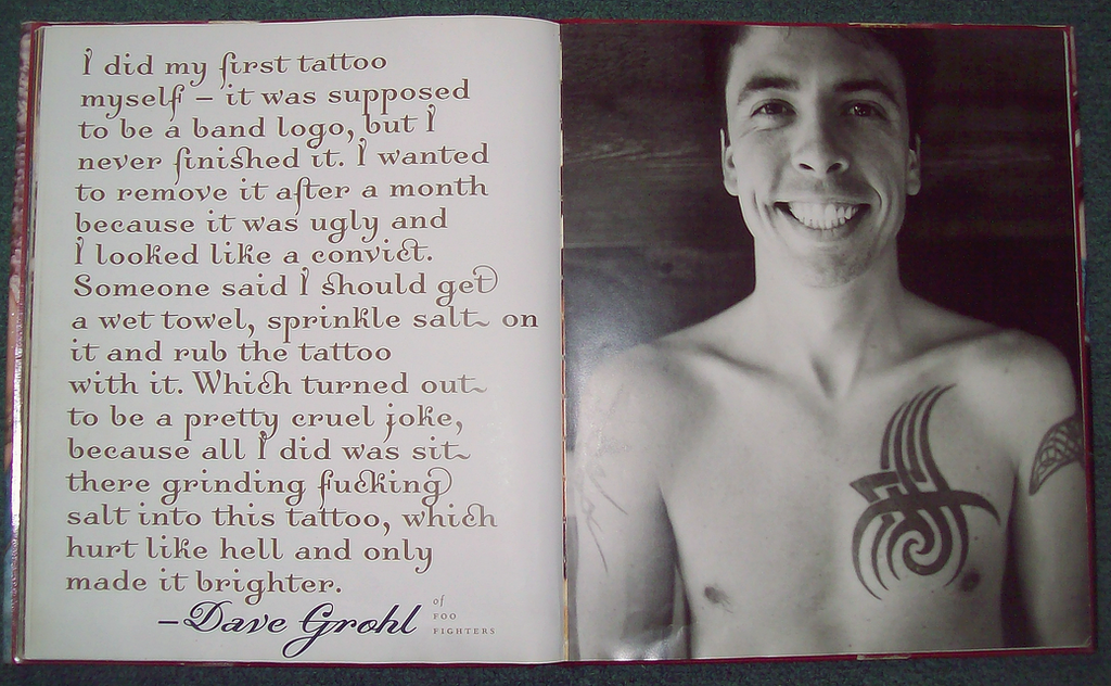 Dave Grohl on his first Tattoo by ChloeRockChick14 on deviantART