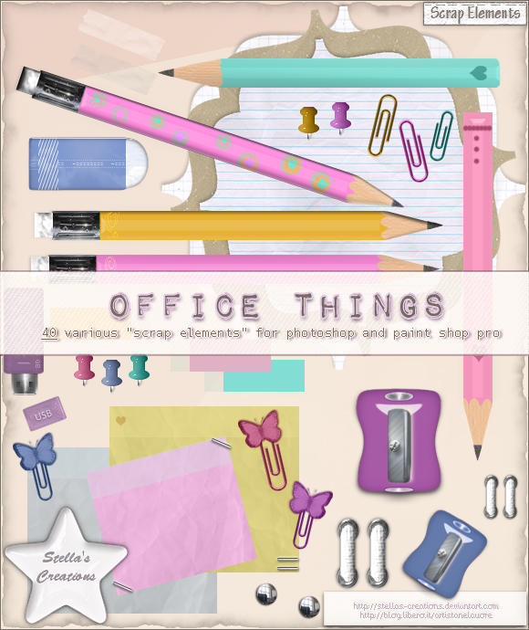 Office things - © Blog Stella's Creations: http://sc-artistanelcuore.blogspot.com 