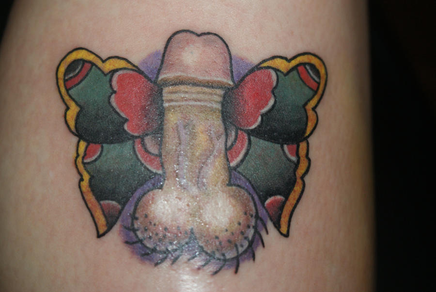 Butterfly Penis Tattoo 18