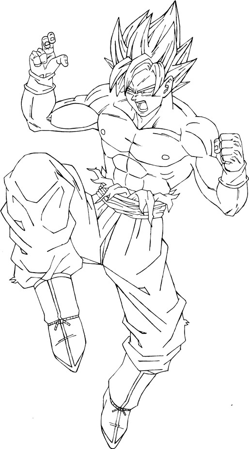 Goku ss3 para dibujar - Imagui