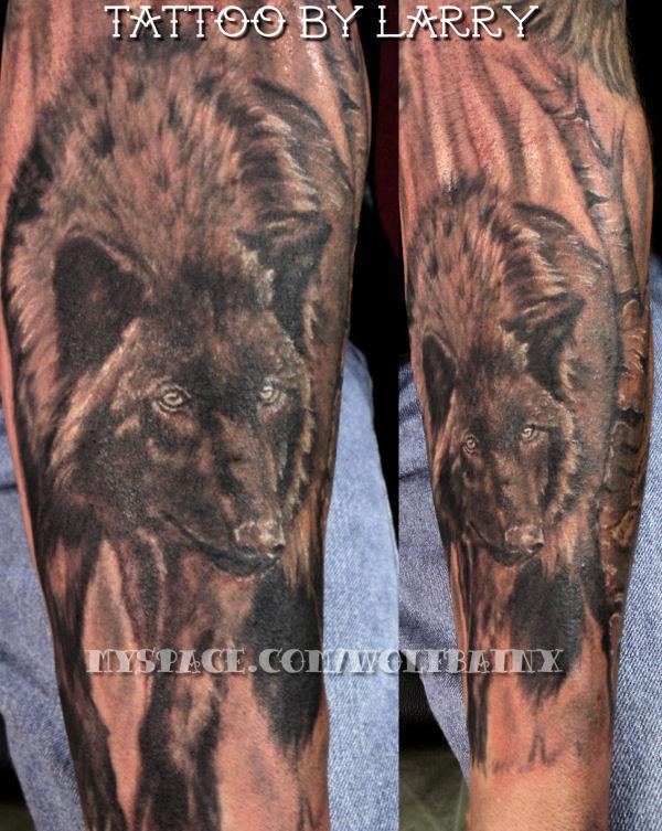 Black Wolf Tattoo by me by wolfbainx on deviantART