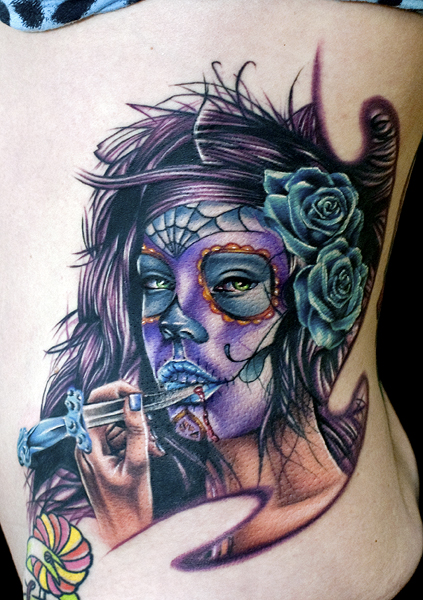 day of dead girl tattoo design. day of dead girl