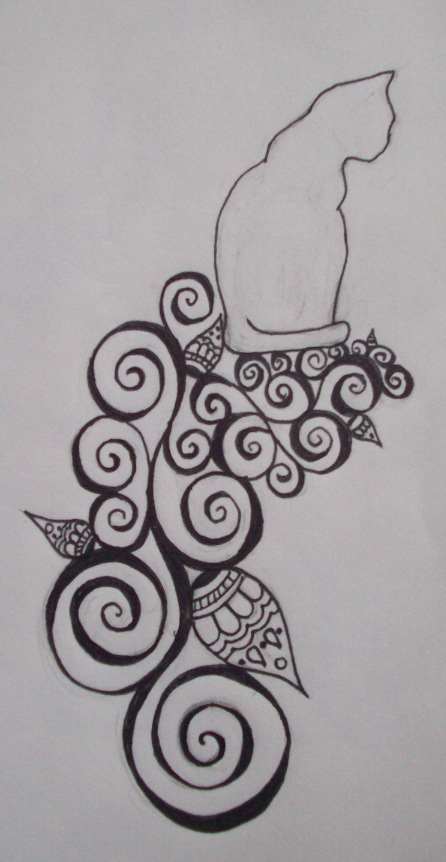 swirly tattoo. Cat Swirly Tatoo by ~Beffychan