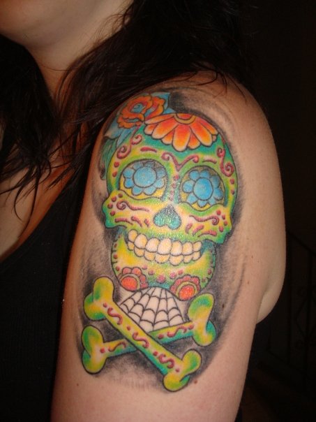 Sugar Skull Tattoo by StrangerToMost on deviantART