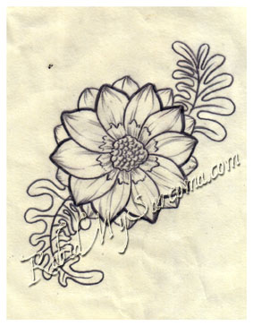 flower line drawing | Flower Tattoo