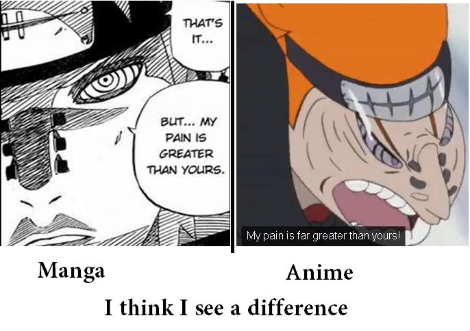 Pain Manga vs Anime by