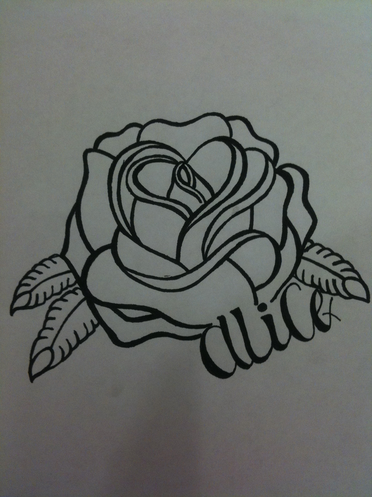 Rose tattoo for Dani by NotayOclarison on deviantART