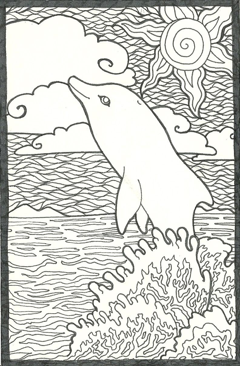 Dolphin Coloring Pages For Adults Pictures to Pin on 