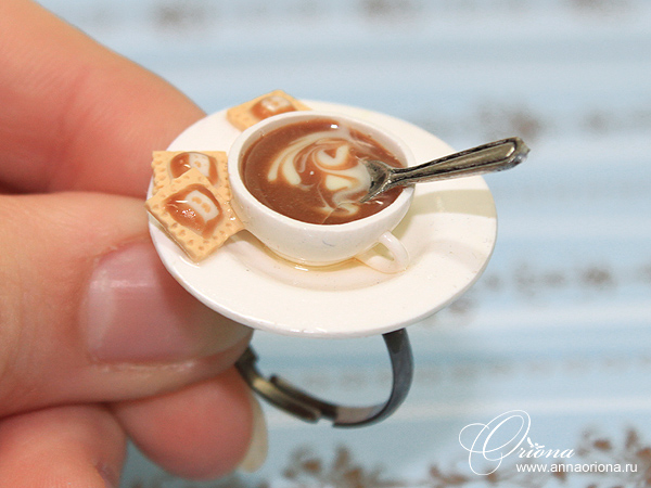 Ring with coffee by OrionaJewelry