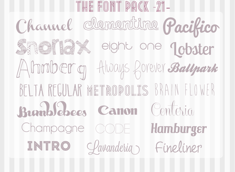 21 Fonts Pack by sarahmessina