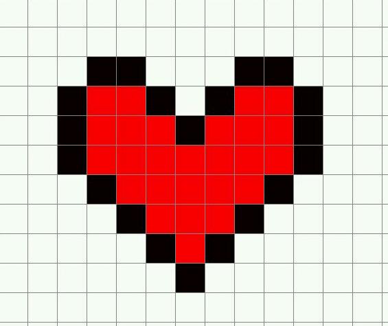 Minecraft template: Heart by EMOxDmon on DeviantArt