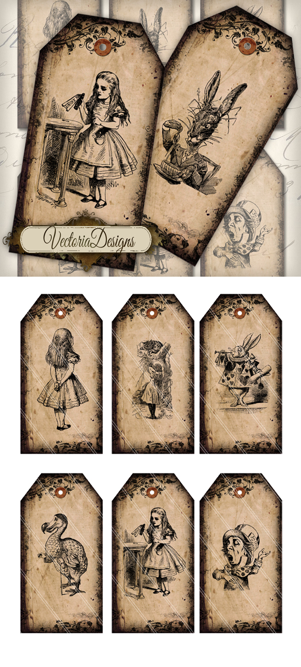 Printable Alice in Wonderland Tags by VectoriaDesigns on DeviantArt