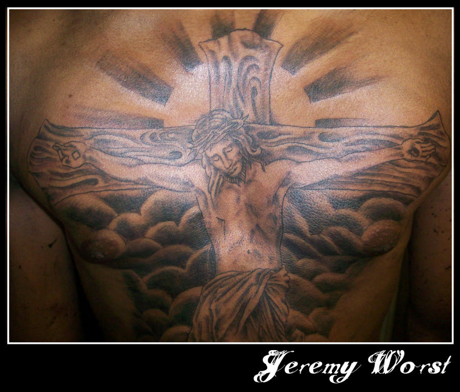 Jesus piece chest tattoo - chest tattoo