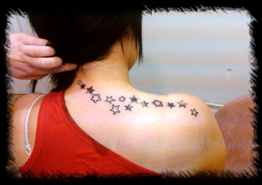 STARS NECK N SHOULDER - shoulder tattoo