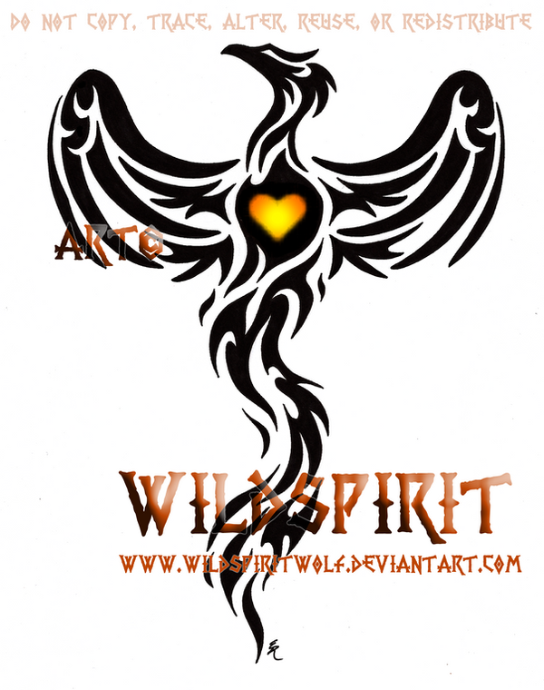 Phoenix And Heart Tattoo by *WildSpiritWolf on deviantART