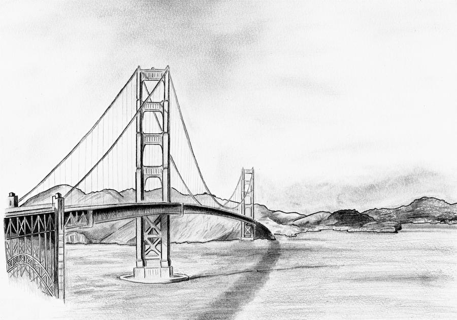 golden gate bridge drawing. Golden Gate Bridge by ~iDrawer