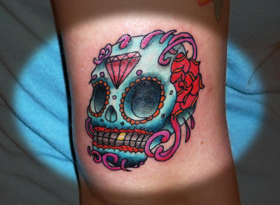 candy skull tattoo pictures. Candy Skull Tattoo by ~InkFink