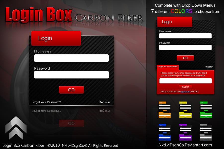login box carbon fiber by nxtlvldsgnco d2z5ivm 20 Packs de ressources Web UI