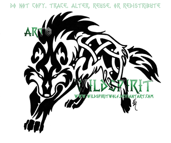 Fenrir Knotwork Wolf Tattoo by WildSpiritWolf on deviantART