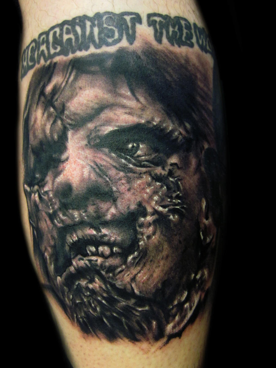 Leather Face Tattoo by