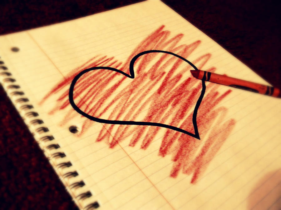 A line drawing heart in which the red color fill goes outside the lines. | Image Credit: Kate Annex Terrasochi