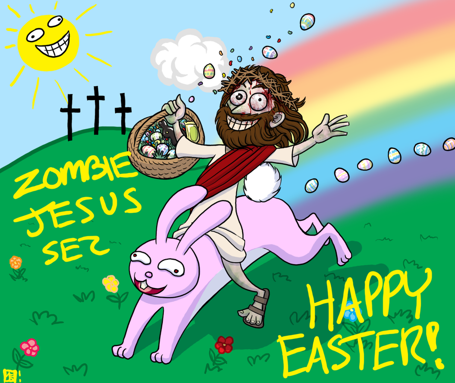 Zombie Jesus sez HAPPY EASTER by locopuff