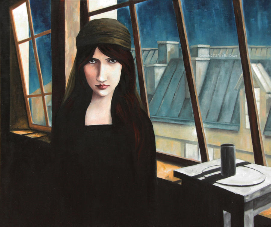 Stay, Jeanne Hebuterne in Modigliani's workshop by ABDportraits