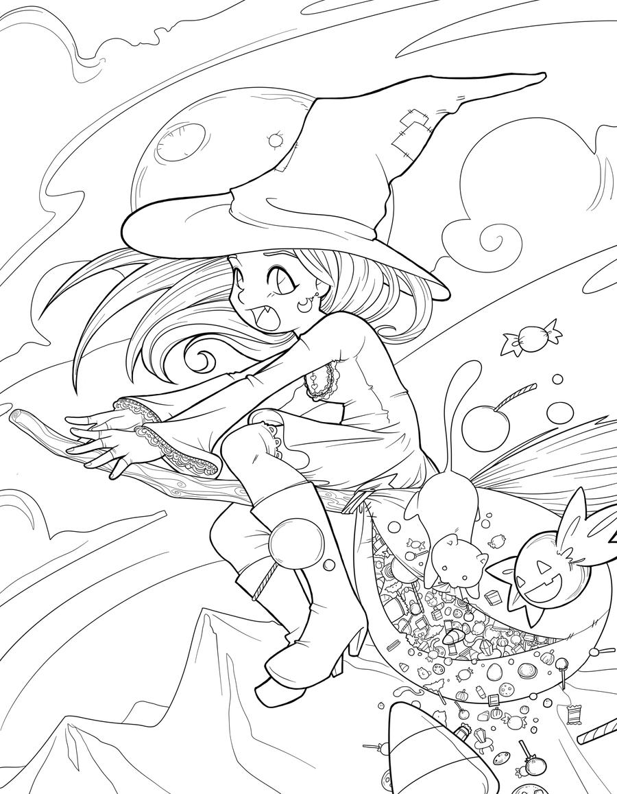 manga halloween coloring pages - photo #11