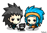 Gajeel and Levy chibis animated by TimTam13