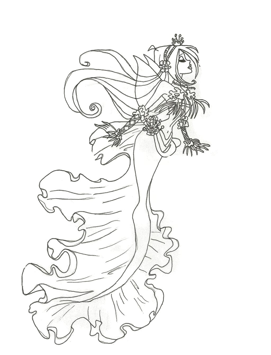 fairy mermaid coloring pages - photo #17