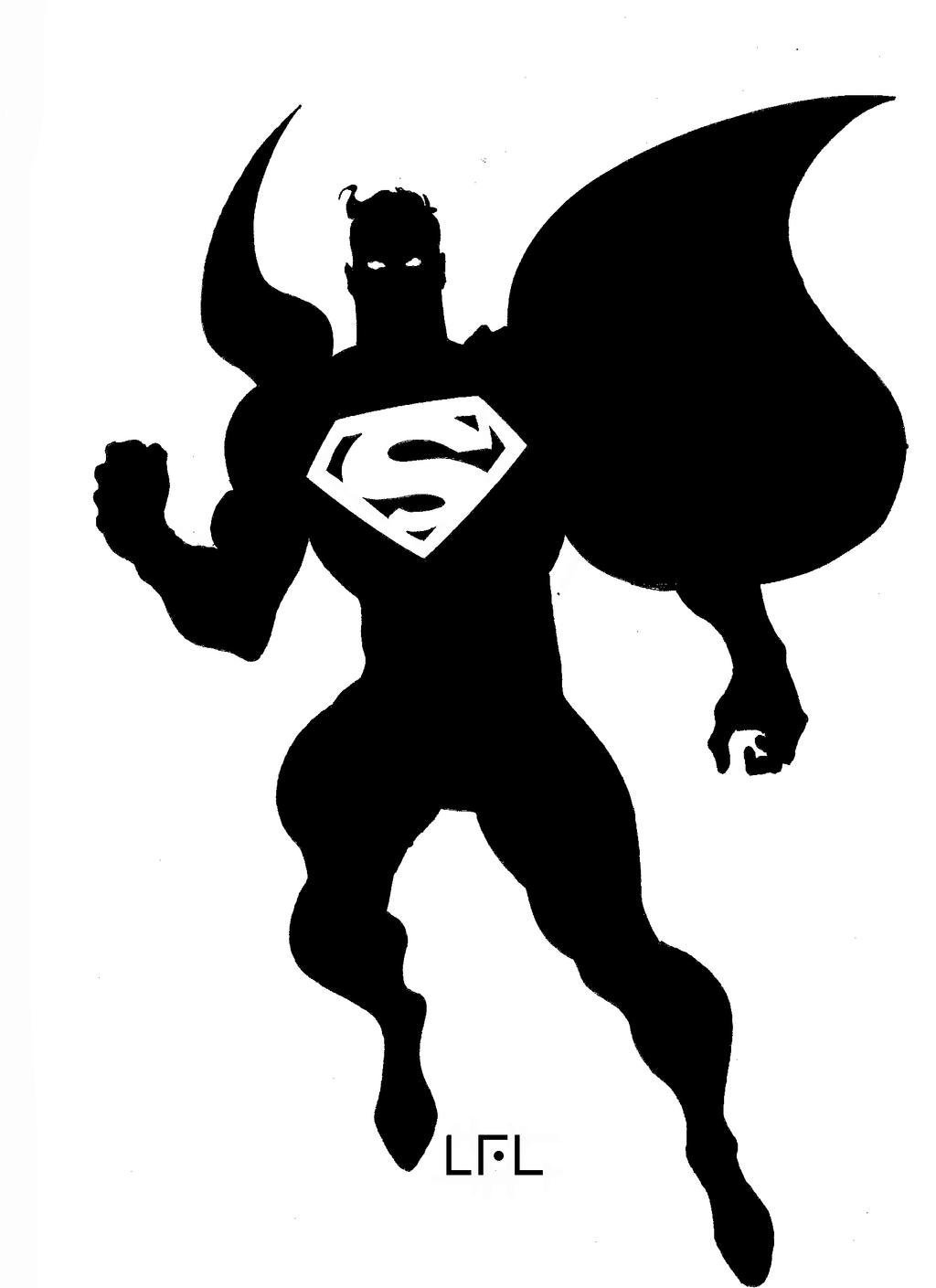 superman clipart black and white - photo #49